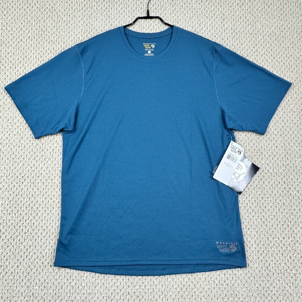 Mountain Hardwear T Shirt Mens Large Blue Wicked Tech Short Sleeve Tee NEW